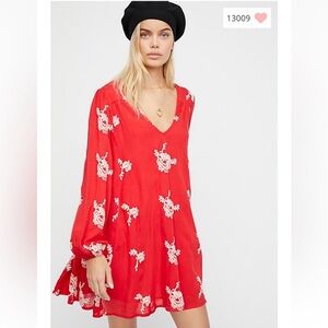 Free People Emma Embroidered Mini Dress